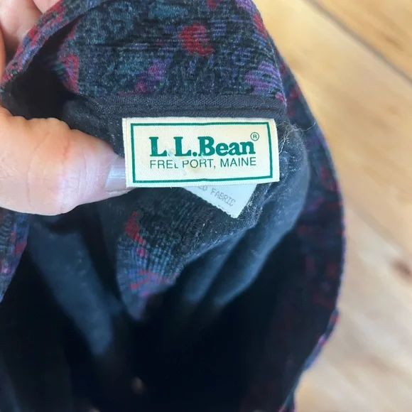 L.L. Bean Vintage Paisley Corduroy A-Line Midi Skirt Twirl Cotton Womens 6 Retro - Picture 6 of 9